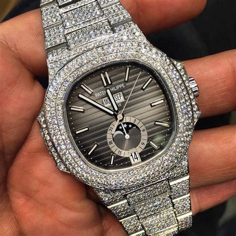 replica patek philippe iced|Patek Philippe iced out watch.